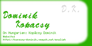 dominik kopacsy business card